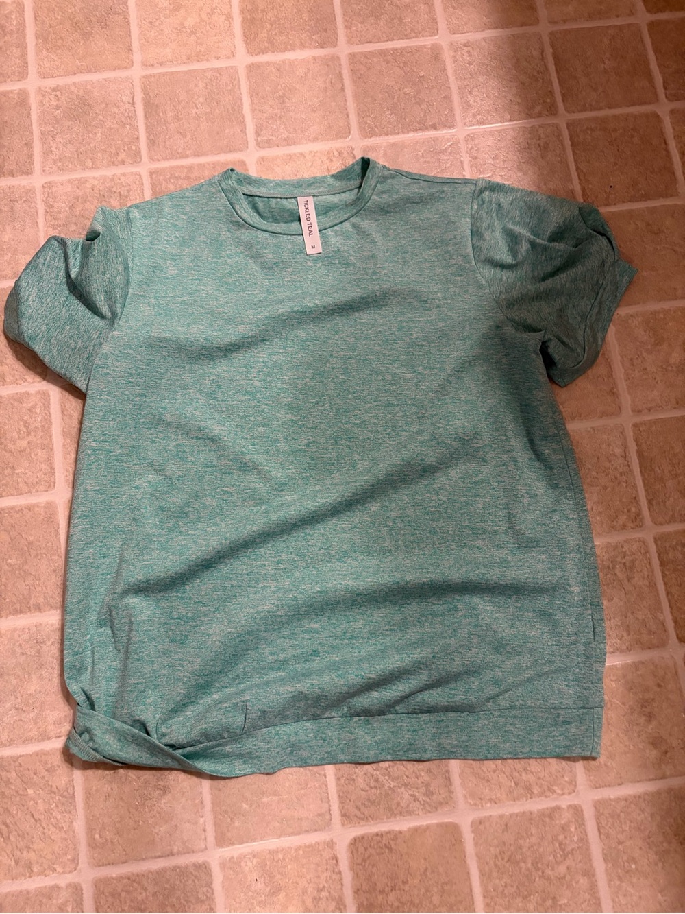 Tickled Teal Heathered Mint Green Long Sleeve Tee
